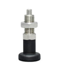 The Real Deal Stainless Steel Self Locking Knob Plunger With Spring Return Indexing Pin And Fine Thread Screw durable plunger with black base