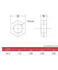 Dimensions and specifications for 3/4 X 16 heim joint with thread details, intended for Bulletproof Hardcore applications.
