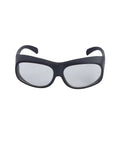 Built Tough Laser Protection Goggles Offering Ridiculous OD6 Plus Shielding For 2940 Nm Erbium Medical Lasers Featuring Drop Dead Solid Polycarbonate Frames In True Black Finish. Front view of goggles with polycarbonate frames.