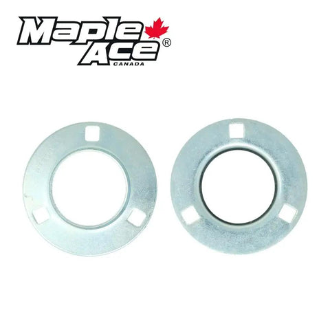 Heavy Duty Round Flanged Bearing Housing 3 Bolt Pressed Steel Oem Replacement Part Designed For Smooth Performance Low Noise And Rock Solid Durability In Harsh Conditions Workhorse Quality, two steel flanged housings.