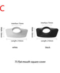 Adjusting Valve Connector Compatible With Flexible Smoke Extraction Pipe For Industrial Lab Welding Fume Arms, two flat mouth square covers in black and white.