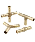 Brass Hose Barb Fitting Cross Tee Elbow Straight Y Splitter Connector For Garden Hose Two Way Three Way Four Way Fittings In Four Five Six Eight Ten Twelve Fourteen Sixteen Nineteen Twenty Five Millimeter Sizes Durable Corrosion Resistant brass hose barb fittings shown in cross, tee, Y, and straight styles