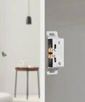 Closet Door Ball Catch Kit With Adjustable Tension 10 Pairs Stainless Steel on a door frame in a modern interior