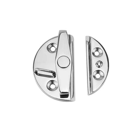 Top Shelf Rugged Ready To Rock 316 Stainless Steel Rotary Twist Lock Latch For Marine Boat Hatches Cabinet Doors And Flush Access Panels Including Screw Kit, showing latch and strike plate.