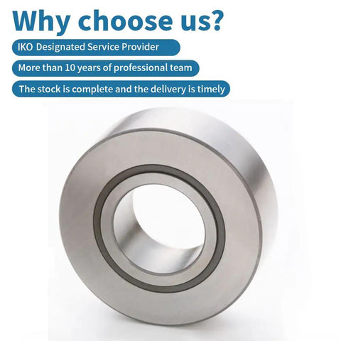 Top Tier Support Roller Needle Bearing NURT30R shown from the side, featuring a silver metallic finish for car transmission use.