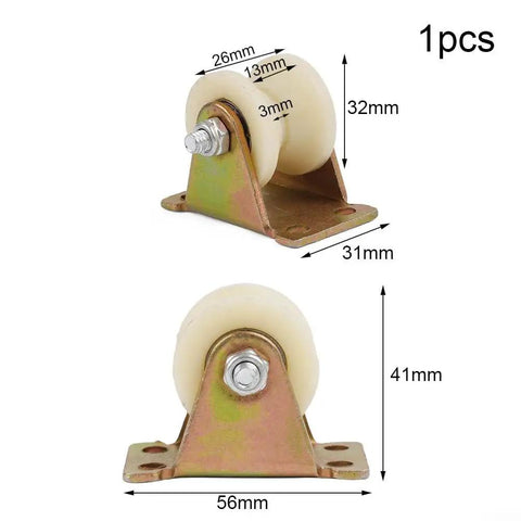 Heavy Duty Nylon Grooved Roller Pulley With Precision Double Bearing And Rust Proof Galvanized Steel Mount Bracket side view