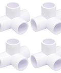 4 Pack 1/2 Inch PVC Fittings 4 Way Elbow Connector Furniture Grade For DIY Shelving And Storage Frames, white connectors