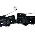 Heavy Duty Long Hinge Roller Lever Microswitch Rocker Type Z-15GW2-B 1NO 1NC 15A 250V High Current Control Switch For Machine Tools Cranes Electrical Equipment Automation Appliances, two black units