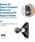 Compact Push On Button Fix For Ninety Degree Panel Connections Featuring Quick Drop In Install And Smooth Ada Access Design Perfect For Cramped Washroom Ducts No Sweat Setup Pack Of Twenty Replacement Parts displayed for 90 degree panel connection.