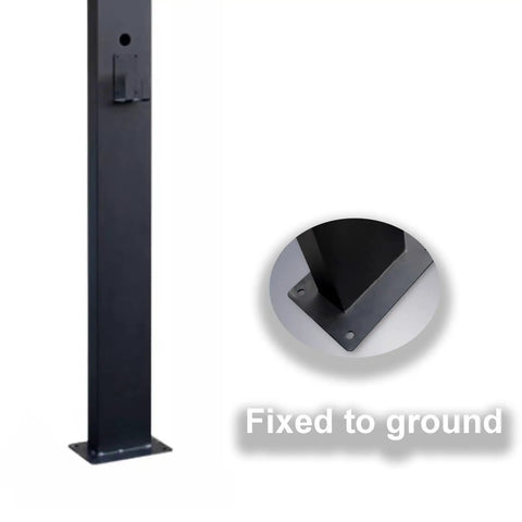 Rock Solid EV Charger Station Box And Weatherproof Holder Cover For Outdoor Plug Ins Built With Cold Rolled Steel To Be Dang Tough, fixed to ground.