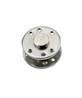360-degree disk damping hinge with adjustable torque, metal finish and mounting holes.