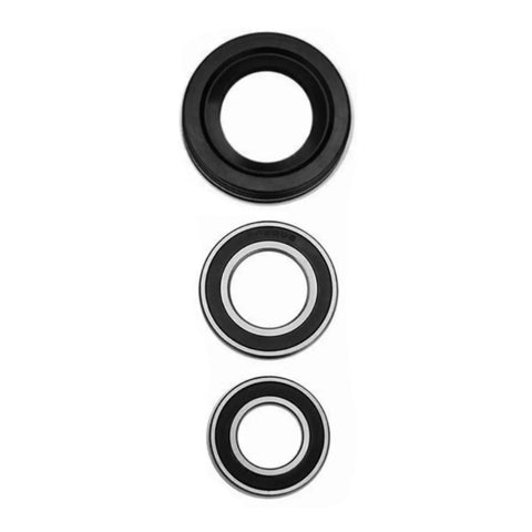Front Load Washer Tub Bearing And Shaft Replacement Kit With Seal Nuts Spacers Grease And Adhesive 10 Piece DIY Appliance Fix Pack showing three black seals.
