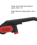 Cable Stripper Cutter With 5mm Adjustable Depth And Replaceable Blades 25mm Wire Stripping Tool side view with finger grip