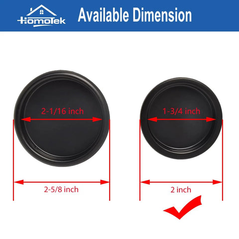 8 Pack Black Closet Door Finger Pulls 1-3/4 Inch Diameter Opening Fits 3/8 Inch Depth dimensions