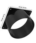 Heavy Duty Abs Rectangular Air Duct Flange Connector With 120Mm Square Base, durable black ABS for HVAC and dryer vents.
