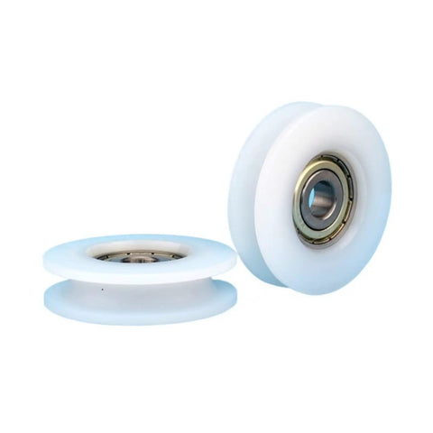 10 Pack U Groove Roller Track Guide Wheel 10 X 54 X 14mm Nylon Pulley Assembly with M8 screw and plastic coated bearing