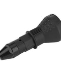 Rivet Nut Gun Adapter Kit For Drill Power Beefed Up Riveting Tool With Four Heads 1000 RPM Drill Attachment shown in black