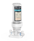 Inline Post Water Filter Removes Chlorine And VOCs Improves Taste With Quick Connect for 1/4 or 3/8 inch tubing, compact design.
