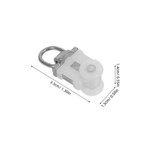 30 Pack Heavy Duty Double Wheel Curtain Track Pulleys delivering smooth as silk gliding aluminum alloy and tough plastic rollers for effortless slide.