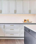 Top Shelf Brushed Brass Cabinet Pulls 10 Pack 5 Inch Center To Center Heavy Duty Solid Metal Handles Warm Gold Finish for kitchen drawers