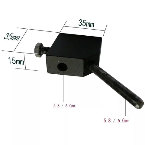 Premium Forty Five Degree Angle Converter For Gem Faceting Machines and Jade Grinding Tools with 35mm black adapter dimensions.