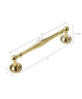 Premium Solid Brass Cabinet Pulls 5 Pack With 5 Inch Center Hole Gold Drawer Handles For Kitchen Cupboard Furniture And Bathroom Fixtures displaying a long, elegant gold handle.