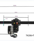Beast 72V 1500W Electric Brushless Differential Motor With 40 Inch Rear Axle Shaft Kit and 4 Stud Wheel Hub, dimensions labeled