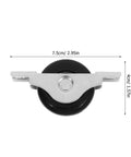 Hardcore 4Pc Nylon Sliding Door Roller Wheels With 40Mm Double Bearing Pulleys; 7.5cm diameter, black nylon wheel, steel frame.