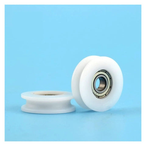 Heavy Duty Built Tough For Smooth Sailing This U Groove Sliding Door Roller, white plastic, smooth gliding for cabinets.