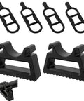 Components of Two-Pack Portable Bike Repair Stands with Quick-Release Handlebar Support, Heavy-Duty Maintenance, Stable Black.
