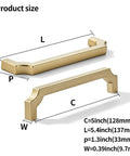 Kickass Zinc Alloy Cabinet Pulls Featuring Slick Brushed Gold Finish For Kitchen Drawers And Bathroom Vanities, shown in two sizes.