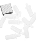 Heavy Duty Plantation Shutter Repair Pins And Curtain Blind Hardware Kit contains white plastic clips and metal staples for quick fixes.