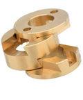 Upgrade Your 3D Printer With Oldham Couplings That Lock Tight To T8 Screw Z-Axis Motors And Make Prints Way Smoother While Drastically Cutting Down Vibration For Better Detail On Ender 3 And VzBoT BLV Machines. Brass Oldham coupling for T8 lead screw Z-axis motor, 2-piece connector