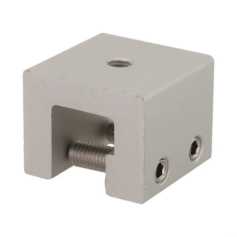 Close-up of Heavy Duty Aluminum Standing Seam Clamp, showcasing stainless steel screws, designed for solar panel installations.