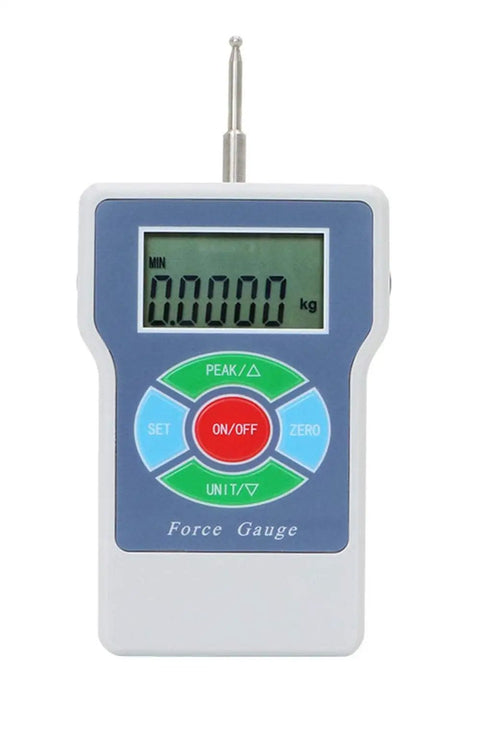 Straight Shooting Digital Tension Meter And Handheld Force Gauge With Dead Nuts Accurate Multi Unit Switching, sleek design with digital display.