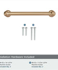 Top Shelf 10 Pack Brushed Brass Cabinet Pulls 5 Inch with installation hardware including screws for kitchen and bathroom use.
