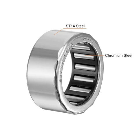One Way Needle Roller Bearing One Inch Bore With 1 5/16 Inch Outer Diameter And 5/8 Inch Width Premium Heavy Duty Steel Clutch visible side view.