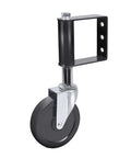 Spring Loaded Gate Rollers Heavy Duty Yard Fence Support Zero Drag Four Inch Black Driveway Casters Quick Install For Residential And Ranch Gates