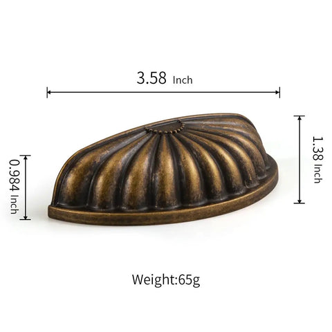 Straight Up 10 Pack Sunflower Cabinet Cup Pulls In Antique Brass Finish With Classic Retro Vibe For Kitchen Drawers And Closets featuring 3.58 inch half moon pull.