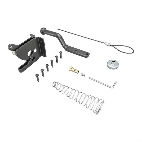 Heavy Duty Reliable Solid Carbon Steel Automatic Gravity Gate Latch With Self Locking Spring Catch For Driveway Man Gate components including bolts and spring.