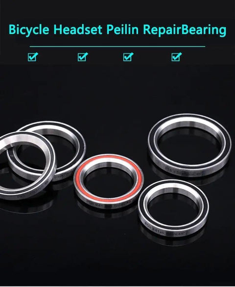 Sturdy Bicycle Headset Bearing Repair Kit For Mountain Bike With Beefy Steel Upper Bearing and Exact Fork Cup Swap to Kill Wobble.