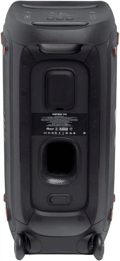 Back view of Partybox 310 Portable Party Speaker With 240 Watts Of Power Long Lasting Battery Dazzling Light Show That Pumps To The Beat