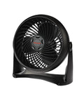 Powerful Table Air Circulator Fan With Three Speed Settings And Sculpted Turbo Design, black design with angled position.