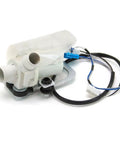 Washer Drain Pump Assembly Replacement 5859EA1004G For LG Front Load Washers OEM Genuine Part, side view with wires and connectors.