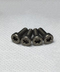 Badass Titanium GR2 Torx Socket Short Cap Head Screws M3 M4 ISO14580 showing four screws with precision machined heads.