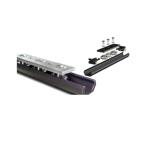 Premium Precision V Groove Sealed Ball Bearings For Pulley Wheels And Linear Guide Tracks 5X16X5 And 5X19X6 mm 4Pc kit with mounted track.