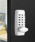 Rock Solid Waterproof Mechanical Deadbolt Door Lock Featuring Rust Proof Aluminum Alloy Steel Keyless Entry Panel close-up with keypad.