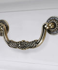 Straight Up Vintage Antique Bronze Drop Bail Pulls With Slick Carved Texture Top Shelf Cabinet Handles For Drawers And Closets Featuring 3.8 Inch Hole Centers showing detailed design.