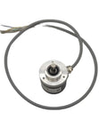 Multi-Turn 12-Bit Absolute Rotary Encoder With 64, 256 Or 4096 Turns And 4096 Laps shown from above with wiring attached