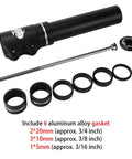 Adjustable Aluminum Bike Stem Riser Extender Up To 180mm For Mountain Road And BMX Bikes, gasket kit set, black finish